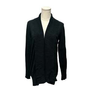 Metric Black Shawl-Collar Ribbed Cardigan Women’s Size Medium